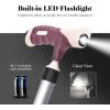 imageGoplus Walking Cane with Seat Heavy Duty Aluminum Alloy Crutch Chair with LED Light and Retractable 3 Legs Portable AntiSlip Seat Cane Lightweight Walking Stick for Seniors ElderlyBlue