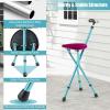 imageGoplus Walking Cane with Seat Heavy Duty Aluminum Alloy Crutch Chair with LED Light and Retractable 3 Legs Portable AntiSlip Seat Cane Lightweight Walking Stick for Seniors ElderlyBlack