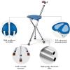 imageGoplus Walking Cane with Seat Heavy Duty Aluminum Alloy Crutch Chair with LED Light and Retractable 3 Legs Portable AntiSlip Seat Cane Lightweight Walking Stick for Seniors ElderlyBlue