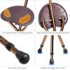 imageGoplus Walking Cane with Seat Heavy Duty Aluminum Alloy Crutch Chair with LED Light and Retractable 3 Legs Portable AntiSlip Seat Cane Lightweight Walking Stick for Seniors ElderlyCoffee
