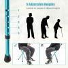 imageGoplus Walking Cane with Seat Heavy Duty Aluminum Alloy Crutch Chair with LED Light and Retractable 3 Legs Portable AntiSlip Seat Cane Lightweight Walking Stick for Seniors ElderlyBlack