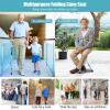 imageGoplus Walking Cane with Seat Heavy Duty Aluminum Alloy Crutch Chair with LED Light and Retractable 3 Legs Portable AntiSlip Seat Cane Lightweight Walking Stick for Seniors ElderlyBlack
