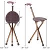 imageGoplus Walking Cane with Seat Heavy Duty Aluminum Alloy Crutch Chair with LED Light and Retractable 3 Legs Portable AntiSlip Seat Cane Lightweight Walking Stick for Seniors ElderlyCoffee