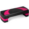 imageGoplus 31quot Aerobic Exercise Stepper Deck Adjustable Fitness Workout Step Platform Trainer with Risers 468Levels HeightAdjustable for Home Gym and OfficeBlackPink