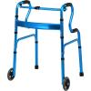 imageGoplus 3in1 StandAssist Folding Walker with 5quot Wheels Heavy Duty Walking Mobility Aid Supports up to 440lbs Can be Used as Toilet Safety Rail Narrow Drive Walkers for Seniors Elderly AdultBlue