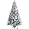 imageGoplus 6ft Snow Flocked Christmas Tree Artificial Hinged Xmas Pine Tree w 652 Glitter Branches Pine Cone ampamp Red Berries Frosty Tree for Indoor Holiday Festival Decoration6 FT