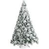 imageGoplus 6ft Snow Flocked Christmas Tree Artificial Hinged Xmas Pine Tree w 652 Glitter Branches Pine Cone ampamp Red Berries Frosty Tree for Indoor Holiday Festival Decoration8 FT
