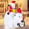 imageGoplus 7FT Christmas Inflatables LED Lighted Xmas Inflatable Polar Bear with Shaking Head Santa ampamp Penguin Outdoor Indoor Blow Up Christmas Decoration with Water Bags Ground Stakes for Yard Garden