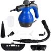 imageGoplus Handheld Pressurized Steam Cleaner with 9 Piece Accessories Multipurpose Steamer wSafety Lock for Carpet Curtain Car Seat 1050W Portable Upholstery Steamer for Home Kitchen BathroomYellowBlue