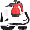 imageGoplus Handheld Pressurized Steam Cleaner with 9 Piece Accessories Multipurpose Steamer wSafety Lock for Carpet Curtain Car Seat 1050W Portable Upholstery Steamer for Home Kitchen BathroomYellowRed