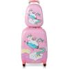 imageGoplus Kids Luggage Set 12quot ampamp 18quot Kids Carry On Luggage Set Multidirectional Wheels Suitcase Large Capacity Rolling Trolley Suitcase Gift for Boys and Girls Toddlers Children TravelPink
