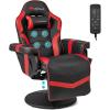 imageGoplus Massage Gaming Chair Racing Style Gaming Recliner wAdjustable Backrest and Footrest Ergonomic High Back PU Leather Computer Office Chair Swivel Game Chair wCup Holder and Side PouchRed