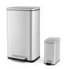 imageGoplus Step Trash Can Combo Set 106 Gal and 16 Gal Stainless Steel Waste Bin with Detachable Inner Buckets StayOpen ampamp SoftClosing Lids 2 Pack Garbage Can for Kitchen Bathroom ampamp Office
