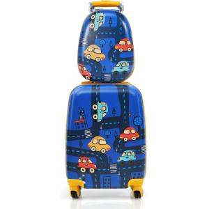 imageGoplus Kids Luggage Set 12quot ampamp 18quot Kids Carry On Luggage Set Multidirectional Wheels Suitcase Large Capacity Rolling Trolley Suitcase Gift for Boys and Girls Toddlers Children TravelCar