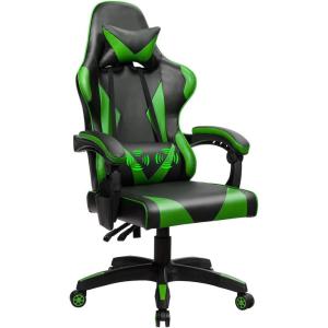 imageGoplus Massage Gaming Chair Reclining Backrest Seat Height Adjustment Racing Computer Office Chair Ergonomic High Back Swivel PC Game Chair with Headrest and Lumbar Cushion