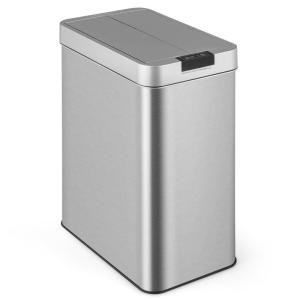 imageGoplus Slim Kitchen Trash Can 132 Gallon Motion Sensor Garbage Bin with Wing Lids AntiFingerprint Touchless Waste Bin with SoftClosing ampamp Stay Open Stainless Steel Garbage Can for Narrow Spaces