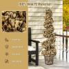 imageGOPLUS 4 Ft Artificial Boxwood Spiral Topiary Tree Fake Greenery Plants Leaves ampamp CementFilled Plastic Flower Pot Decorative Trees for Porch Home Office Indoor OutdoorGolden