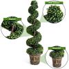 imageGOPLUS 4 Ft Artificial Boxwood Spiral Topiary Tree Fake Greenery Plants Leaves ampamp CementFilled Plastic Flower Pot Decorative Trees for Porch Home Office Indoor OutdoorGreen