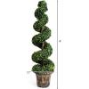 imageGOPLUS 4 Ft Artificial Boxwood Spiral Topiary Tree Fake Greenery Plants Leaves ampamp CementFilled Plastic Flower Pot Decorative Trees for Porch Home Office Indoor OutdoorGreen