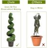 imageGOPLUS 4 Ft Artificial Boxwood Spiral Topiary Tree Fake Greenery Plants Leaves ampamp CementFilled Plastic Flower Pot Decorative Trees for Porch Home Office Indoor OutdoorGreen