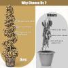 imageGOPLUS 4 Ft Artificial Boxwood Spiral Topiary Tree Fake Greenery Plants Leaves ampamp CementFilled Plastic Flower Pot Decorative Trees for Porch Home Office Indoor OutdoorGolden