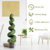 imageGOPLUS 4 Ft Artificial Boxwood Spiral Topiary Tree Fake Greenery Plants Leaves ampamp CementFilled Plastic Flower Pot Decorative Trees for Porch Home Office Indoor OutdoorGreen