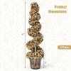 imageGOPLUS 4 Ft Artificial Boxwood Spiral Topiary Tree Fake Greenery Plants Leaves ampamp CementFilled Plastic Flower Pot Decorative Trees for Porch Home Office Indoor OutdoorGolden