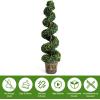 imageGOPLUS 4 Ft Artificial Boxwood Spiral Topiary Tree Fake Greenery Plants Leaves ampamp CementFilled Plastic Flower Pot Decorative Trees for Porch Home Office Indoor OutdoorGreen