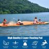 imageGoplus 12 x 6 Floating Water Pad 3Layer TearResistant XPE Foam Mat with Mooring Device and HookLoop Straps RollUp Floating Island for 46 Person on Pool Lake RiverOrange