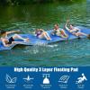 imageGoplus 12 x 6 Floating Water Pad 3Layer TearResistant XPE Foam Mat with Mooring Device and HookLoop Straps RollUp Floating Island for 46 Person on Pool Lake RiverBlue