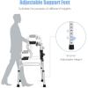 imageGoplus 3in1 StandAssist Folding Walker 400LBS FDA Certification Heavy Duty Walking Mobility Aid Can be Used as Toilet Safety Rail Height Adjustable Narrow Drive Walkers for Seniors Elderly Adult