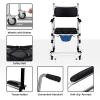 imageGoplus 4 in 1 Shower Commode Wheelchair 330lbs Bedside Commode Chair for Toilet with Arms Portable Rolling Shower Chair with Wheels for Elderly Disabled Handicap Adults Bariatric