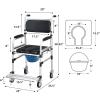imageGoplus 4 in 1 Shower Commode Wheelchair 330lbs Bedside Commode Chair for Toilet with Arms Portable Rolling Shower Chair with Wheels for Elderly Disabled Handicap Adults Bariatric