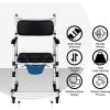 imageGoplus 4 in 1 Shower Commode Wheelchair 330lbs Bedside Commode Chair for Toilet with Arms Portable Rolling Shower Chair with Wheels for Elderly Disabled Handicap Adults Bariatric