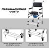 imageGoplus 4 in 1 Shower Commode Wheelchair 330lbs Bedside Commode Chair for Toilet with Arms Portable Rolling Shower Chair with Wheels for Elderly Disabled Handicap Adults Bariatric