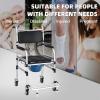 imageGoplus 4 in 1 Shower Commode Wheelchair 330lbs Bedside Commode Chair for Toilet with Arms Portable Rolling Shower Chair with Wheels for Elderly Disabled Handicap Adults Bariatric