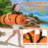 imageGoplus Floating Water Mat Pad Lily Pad with Rolling Pillow Design Bouncy TearResistant 3Layer XPE Foam RollUp Swimming Foam Pool Floats for Lake River Boat AdultsOrange