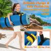 imageGoplus Floating Water Mat Pad Lily Pad with Rolling Pillow Design Bouncy TearResistant 3Layer XPE Foam RollUp Swimming Foam Pool Floats for Lake River Boat AdultsBlue