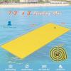 imageGoplus Floating Water Mat Pad Lily Pad with Rolling Pillow Design Bouncy TearResistant 3Layer XPE Foam RollUp Swimming Foam Pool Floats for Lake River Boat AdultsYellow