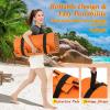 imageGoplus Floating Water Mat Pad Lily Pad with Rolling Pillow Design Bouncy TearResistant 3Layer XPE Foam RollUp Swimming Foam Pool Floats for Lake River Boat AdultsOrange