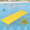 imageGoplus Floating Water Mat Pad Lily Pad with Rolling Pillow Design Bouncy TearResistant 3Layer XPE Foam RollUp Swimming Foam Pool Floats for Lake River Boat AdultsYellow