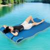 imageGoplus Floating Water Mat Pad Lily Pad with Rolling Pillow Design Bouncy TearResistant 3Layer XPE Foam RollUp Swimming Foam Pool Floats for Lake River Boat AdultsBlue