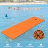 imageGoplus Floating Water Mat Pad Lily Pad with Rolling Pillow Design Bouncy TearResistant 3Layer XPE Foam RollUp Swimming Foam Pool Floats for Lake River Boat AdultsOrange
