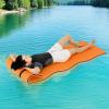 imageGoplus Floating Water Mat Pad Lily Pad with Rolling Pillow Design Bouncy TearResistant 3Layer XPE Foam RollUp Swimming Foam Pool Floats for Lake River Boat AdultsOrange
