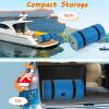 imageGoplus Floating Water Mat Pad Lily Pad with Rolling Pillow Design Bouncy TearResistant 3Layer XPE Foam RollUp Swimming Foam Pool Floats for Lake River Boat AdultsBlue