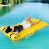 imageGoplus Floating Water Mat Pad Lily Pad with Rolling Pillow Design Bouncy TearResistant 3Layer XPE Foam RollUp Swimming Foam Pool Floats for Lake River Boat AdultsYellow
