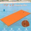 imageGoplus Floating Water Mat Pad Lily Pad with Rolling Pillow Design Bouncy TearResistant 3Layer XPE Foam RollUp Swimming Foam Pool Floats for Lake River Boat AdultsOrange