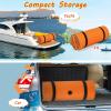 imageGoplus Floating Water Mat Pad Lily Pad with Rolling Pillow Design Bouncy TearResistant 3Layer XPE Foam RollUp Swimming Foam Pool Floats for Lake River Boat AdultsOrange