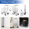 imageGoplus Folding Shopping Cart Jumbo Double Basket Utility Grocery Cart 330lbs Capacity with 360 Rolling Swivel Wheels Portable Heavy Duty Cart for Laundry Shopping GrocerySliverupgraded