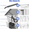 imageGoplus Folding Shopping Cart Jumbo Double Basket Utility Grocery Cart 330lbs Capacity with 360 Rolling Swivel Wheels Portable Heavy Duty Cart for Laundry Shopping GroceryBlackupgraded
